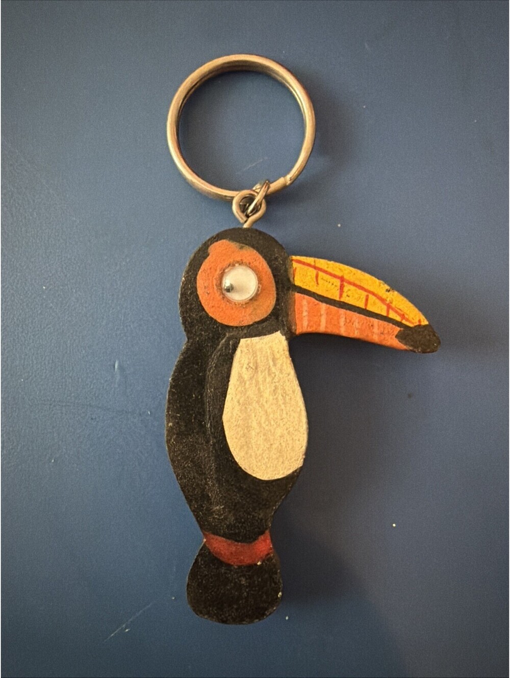 Vintage Tucan Key Chain With Googly Eyes